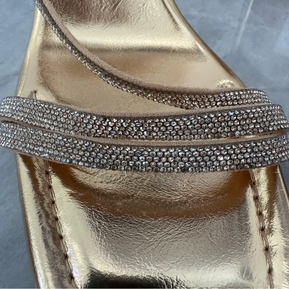 NWOT Women’s Aldo Melena Embellished Rhinestone Ankle Strap Shimmer Heels Size 9 - Picture 4 of 16